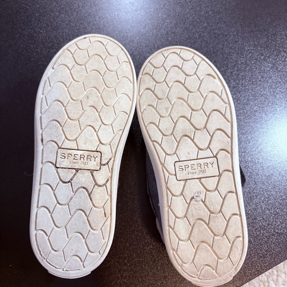 Sperry Kids Blue Sneakers textile slip on size 11 unisex boat shoe preppy - Picture 4 of 5